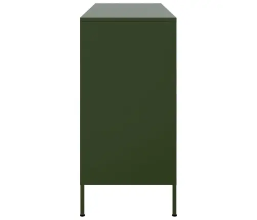 Kumode, Olīvu Zaļa, 100,5X39X79 Cm, Tērauds Vidaxl
