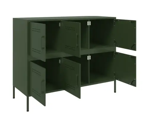 Kumode, Olīvu Zaļa, 100,5X39X79 Cm, Tērauds Vidaxl