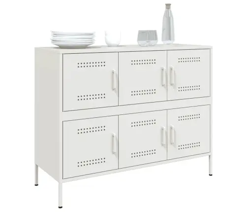 Kumode, Balta, 100,5X39X79 Cm, Tērauds Vidaxl