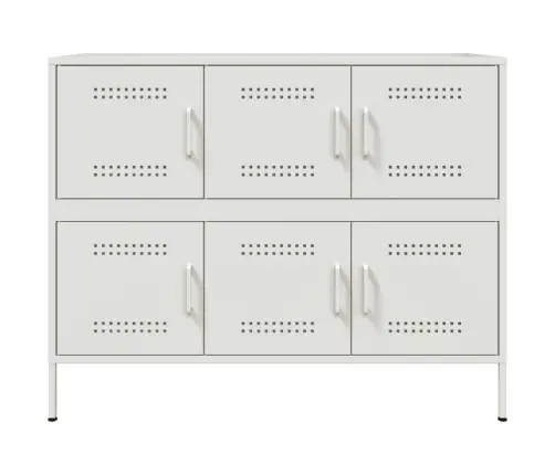 Kumode, Balta, 100,5X39X79 Cm, Tērauds Vidaxl