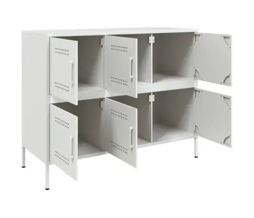 Kumode, Balta, 100,5X39X79 Cm, Tērauds Vidaxl