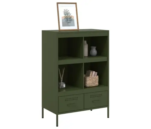 Kõrge Kapp, Oliiviroheline, 68X39X101,5 cm Teras