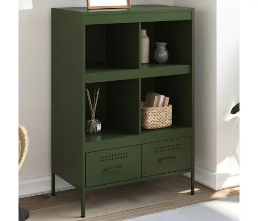 Kõrge Kapp, Oliiviroheline, 68X39X101,5 cm Teras