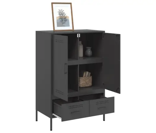 Kumode, Melna, 68X39X101,5 Cm, Tērauds Vidaxl Kumode, Melna, 68X39X101,5 Cm, Tērauds Vidaxl