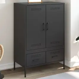 Kumode, Melna, 68X39X101,5 Cm, Tērauds Vidaxl