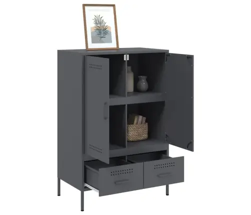Augstais Skapītis Pelēks 68X39X101,5 Cm Tērauds Vidaxl