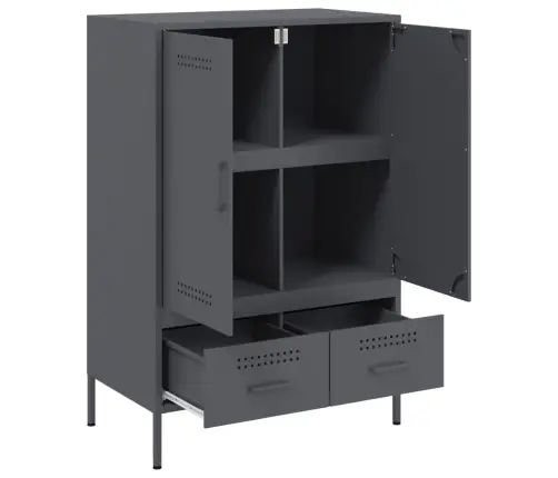 Augstais Skapītis Pelēks 68X39X101,5 Cm Tērauds Vidaxl