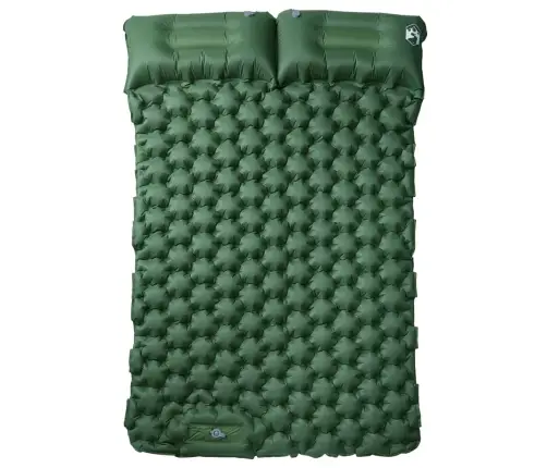 Pašpiepūšams Kempinga Matracis, Spilveni, Divvietīgs, Zaļš Vidaxl