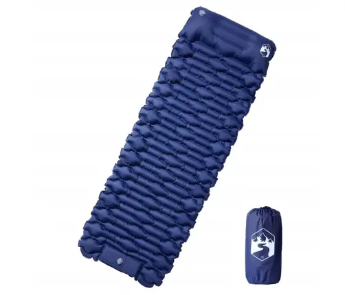 Pašpiepūšams Kempinga Matracis, Spilvens Vienvietīgs Tumši Zils Vidaxl