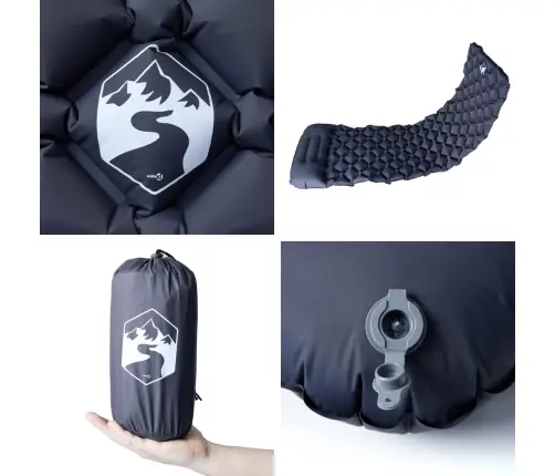 Täispumbatav Matkamadrats Padjaga, 1 Inimesele, Hall