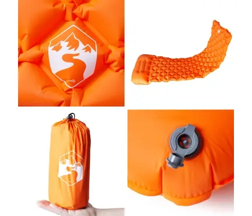 Täispumbatav Matkamadrats Padjaga, 1 Inimesele, Oranž