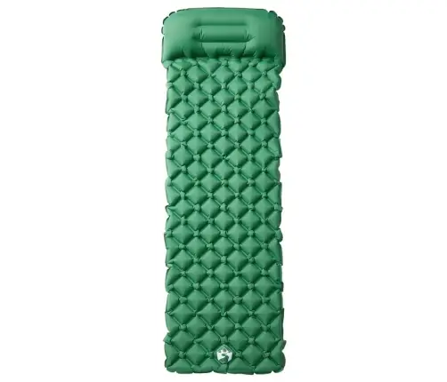 Piepūšams Kempinga Matracis, Spilvens, Vienvietīgs, Zaļš Vidaxl