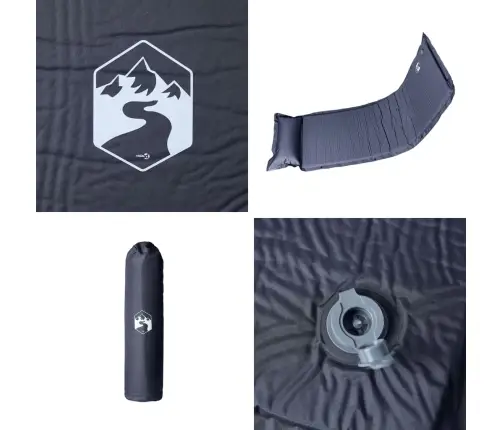 Isetäituv Matkamadrats Koos Sisseehitatud Padjaga, Hall