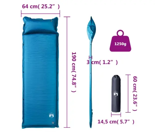 Savaime Prisipučiantis Čiužinys Su Pagalve, Turkio, Vienvietis