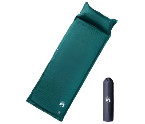 Pašpiepūšams Kempinga Matracis, Spilvens, Vienvietīgs, Zaļš Vidaxl