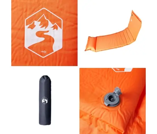 Pašpiepūšams Kempinga Matracis, Spilvens, Vienvietīgs, Oranžs Vidaxl