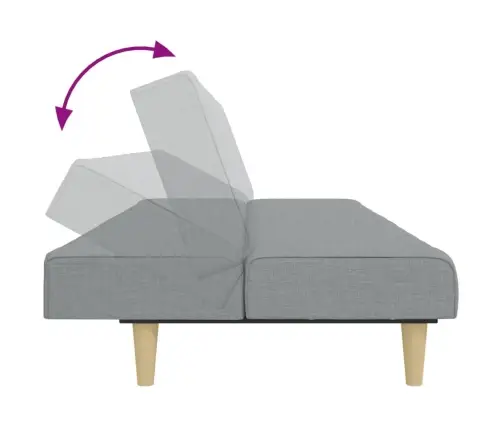 2-Vietīga Dīvāngulta Ar Kāju Balstu, Gaiši Pelēks Audums Vidaxl 2-Vietīga Dīvāngulta Ar Kāju Balstu, Gaiši Pelēks Audums Vidaxl