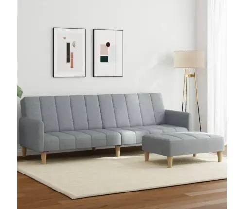 Dvivietė Sofa-Lova Su Pakoja, Šviesiai Pilkos Spalvos, Audinys