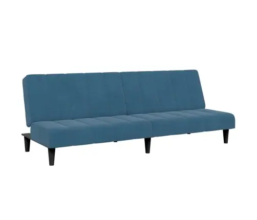 2-Vietīga Dīvāngulta Ar Kāju Balstu, Zils Samts Vidaxl