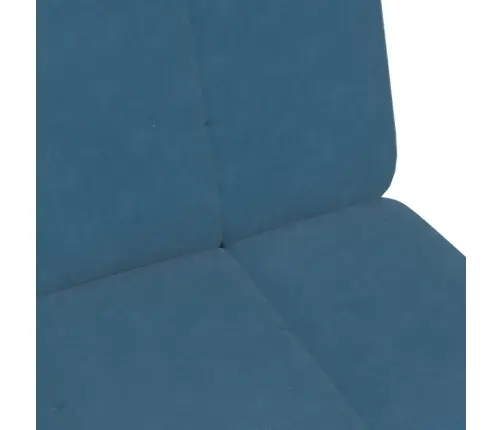 2-Vietīga Dīvāngulta Ar Kāju Balstu, Zils Samts Vidaxl