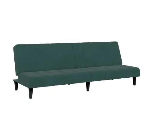 Dvivietė Sofa-Lova Su Pakoja, Tamsiai Žalios Spalvos, Aksomas