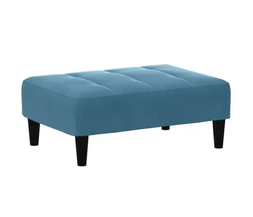 2-Vietīga Dīvāngulta Ar Kāju Balstu, Zils Samts Vidaxl