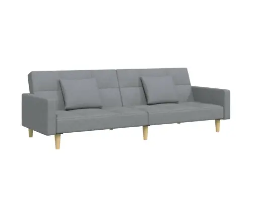 2-Vietīga Dīvāngulta Ar Kāju Balstu, Gaiši Pelēks Audums Vidaxl