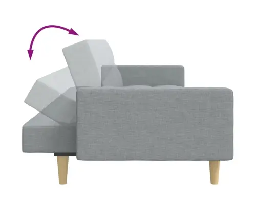 2-Vietīga Dīvāngulta Ar Kāju Balstu, Gaiši Pelēks Audums Vidaxl