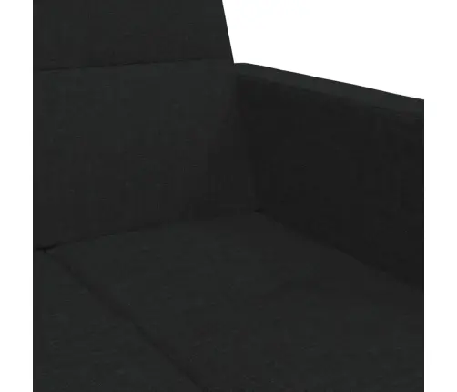 2-Vietīga Dīvāngulta Ar Kāju Balstu, Melns Audums Vidaxl