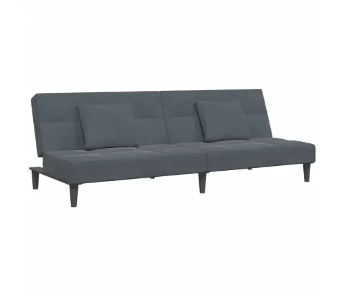Dvivietė Sofa-Lova Su Pakoja, Tamsiai Pilkos Spalvos, Aksomas