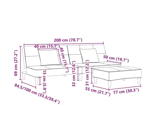 Dvivietė Sofa-Lova Su Pakoja, Tamsiai Pilkos Spalvos, Aksomas