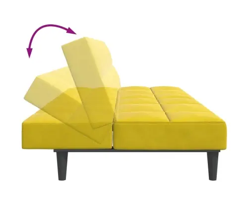 Divvietīga Dīvāngulta Ar Kājsoliņu, Dzeltens Samts Vidaxl