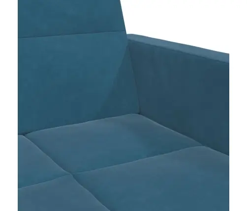 Dvivietė Sofa-Lova Su Pakoja, Mėlynos Spalvos, Aksomas