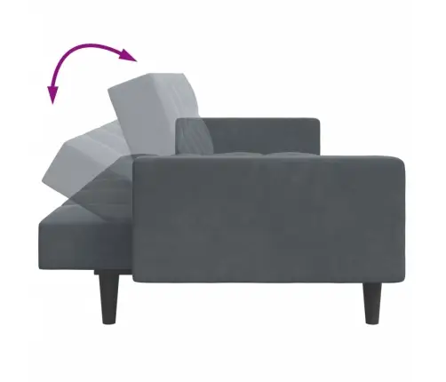 2-Vietīga Dīvāngulta Ar Kāju Balstu, Tumši Pelēks Samts Vidaxl