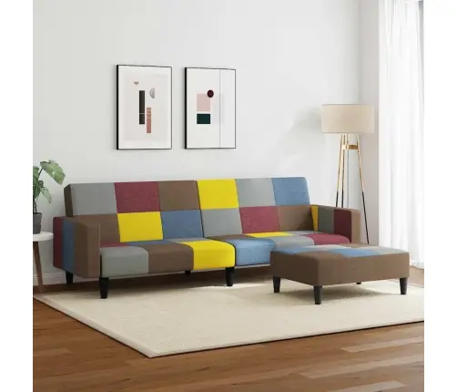 Dvivietė Sofa-Lova Su Pakoja, Skiautinis Audinys