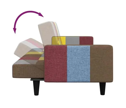 Dvivietė Sofa-Lova Su Pakoja, Skiautinis Audinys