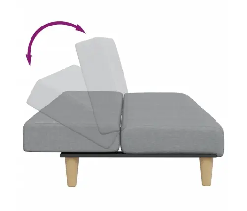 Dvivietė Sofa-Lova Su Pakoja, Šviesiai Pilkos Spalvos, Audinys