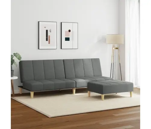 Dvivietė Sofa-Lova Su Pakoja, Tamsiai Pilkos Spalvos, Audinys