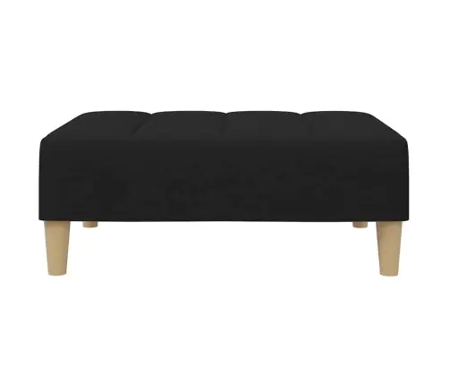 2-Vietīga Dīvāngulta Ar Kāju Balstu, Melns Audums Vidaxl