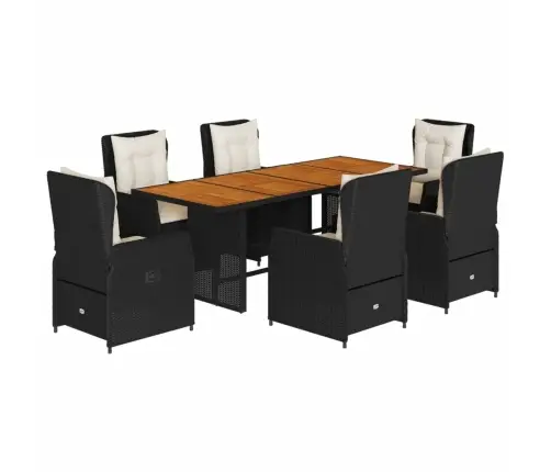 7-Daļīgs Dārza Mēbeļu Komplekts Ar Matračiem, Pe Rotangpalma Vidaxl