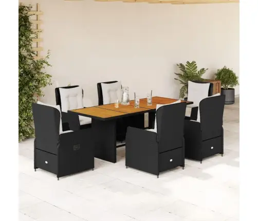 7-Daļīgs Dārza Mēbeļu Komplekts Ar Matračiem, Pe Rotangpalma Vidaxl