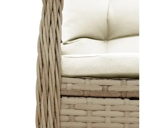 7-Osaline Aiamööbli Komplekt Patjadega, Beež, Polürotang