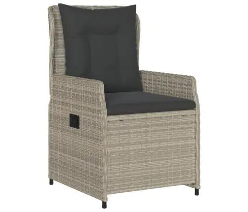 Sodo Komplektas Su Pagalvėlėmis, 7 Dalių, Pilkas, Poliratanas