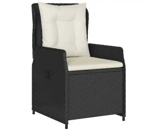 5-Osaline Aiamööbli Komplekt Patjadega, Must, Polürotang