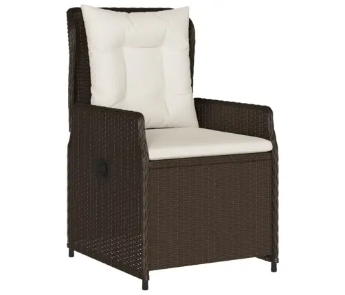 3-Daļīgs Dārza Mēbeļu Komplekts, Matrači, Brūna Pe Rotangpalma Vidaxl