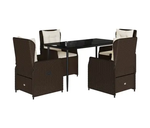 Sodo Komplektas Su Pagalvėlėmis, 5 Dalių, Rudas, Poliratanas