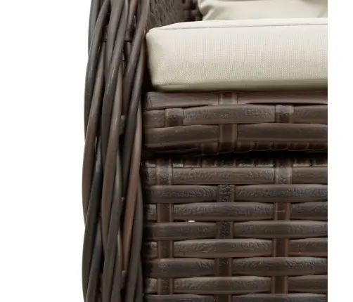 Sodo Komplektas Su Pagalvėlėmis, 5 Dalių, Rudas, Poliratanas