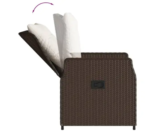 7-Osaline Aia Söögimööbli Komplekt Patjadega, Pruun, Polürotang