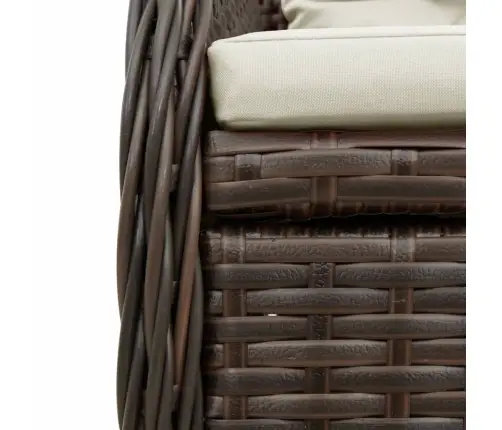 7-Osaline Aia Söögimööbli Komplekt Patjadega, Pruun, Polürotang