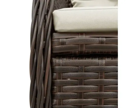 3-Daļīgs Dārza Mēbeļu Komplekts, Matrači, Brūna Pe Rotangpalma Vidaxl